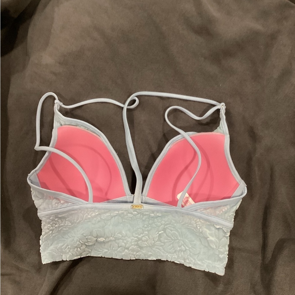 PINK Victoria’s Secret Velvet Bralette in Baby Blue - Picture 3 of 5